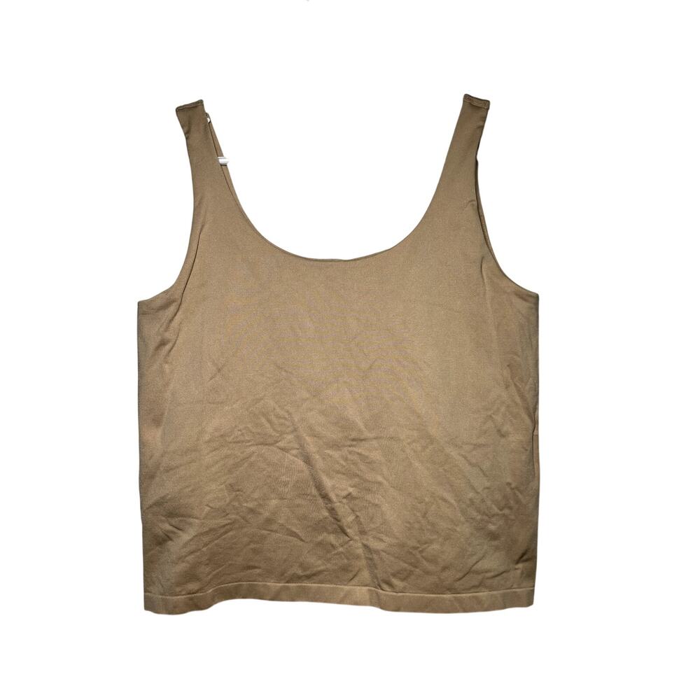 Anthropologie Avec les Filles built in bra‎ stretch tan tank womens L/XL neutral